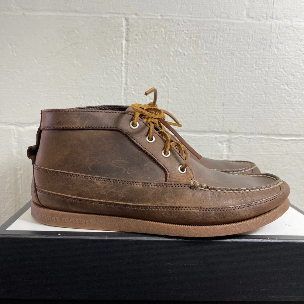 Sperry Top-Sider STS14556 Brown Leather Chukka Ankle Boots Lace‎ up Men's 10 M